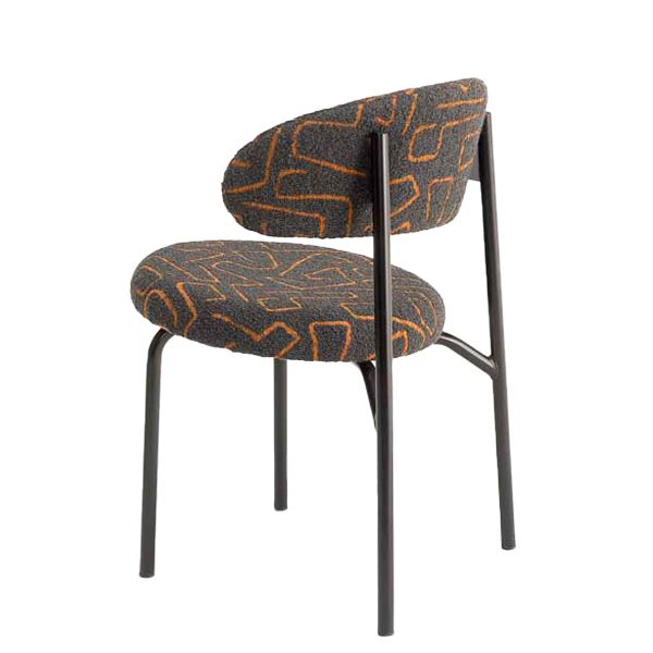 Silla estructura metálica con asiento y respaldo tapizado para hostelería Silla estructura metálica con asiento y respaldo tapizado para hostelería