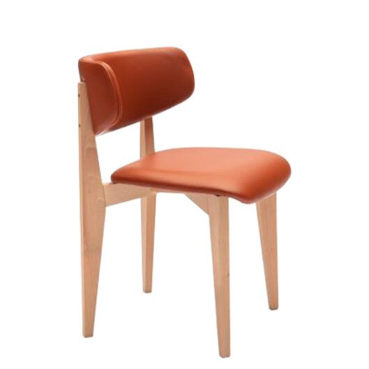 Silla de fresno con asiento y respaldo tapizado para restaurantes