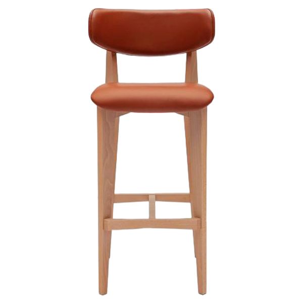 Taburete de madera tapizado con respaldo para restaurantes y hoteles Taburete de madera tapizado con respaldo para restaurantes y hoteles