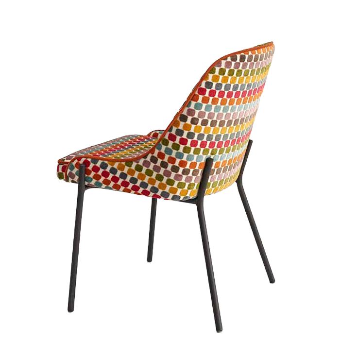 Silla Romeo tapizada estructura metalica para hosteleria Magari Design reverso Silla Romeo tapizada estructura metalica para hosteleria Magari Design reverso
