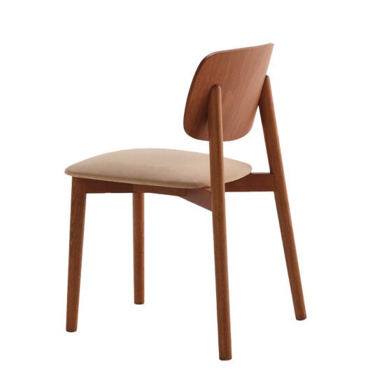 Silla de madera con asiento tapizado para restaurantes