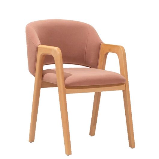 Sillón tapizado Tania en madera de haya para hostelería Magari Design