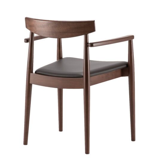 Sillón apilable de madera con asiento tapizado para hostelería Rinna