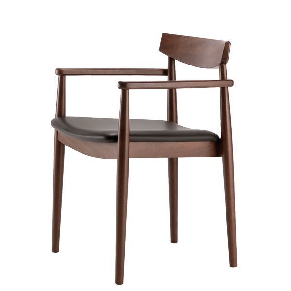 Sillón apilable de madera con asiento tapizado para hostelería Rinna Sillón apilable de madera con asiento tapizado para hostelería Rinna