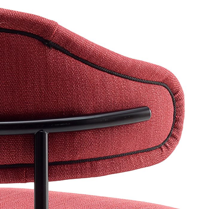 Taburete Marie de metal con asiento y respaldo tapizado Magari design Taburete Marie de metal con asiento y respaldo tapizado Magari design