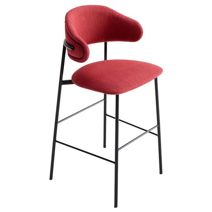 Taburete Marie de metal con asiento y respaldo tapizado Magari design Taburete Marie de metal con asiento y respaldo tapizado Magari design