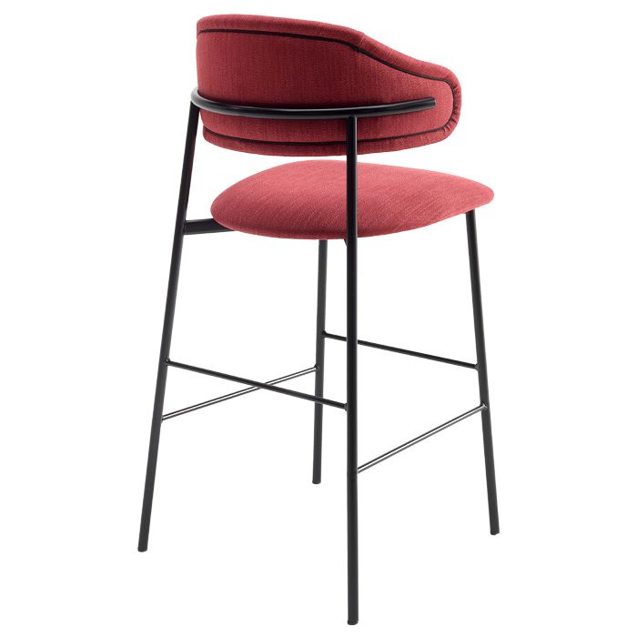 Taburete Marie de metal con asiento y respaldo tapizado Magari design Taburete Marie de metal con asiento y respaldo tapizado Magari design