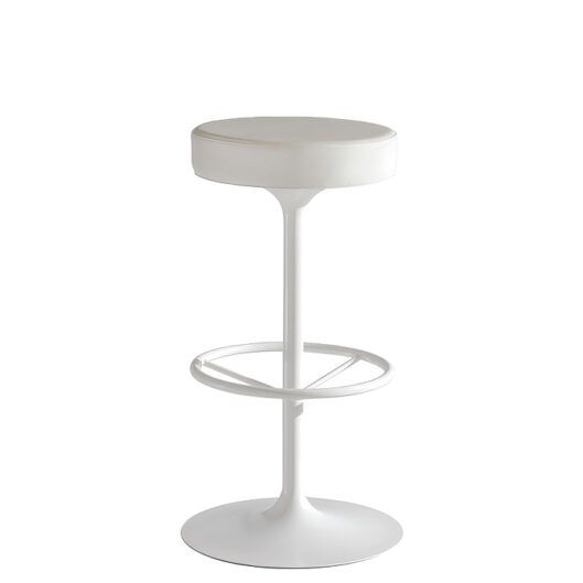 Taburete de pie metalico con asiento tapizado para hosteleria Magari