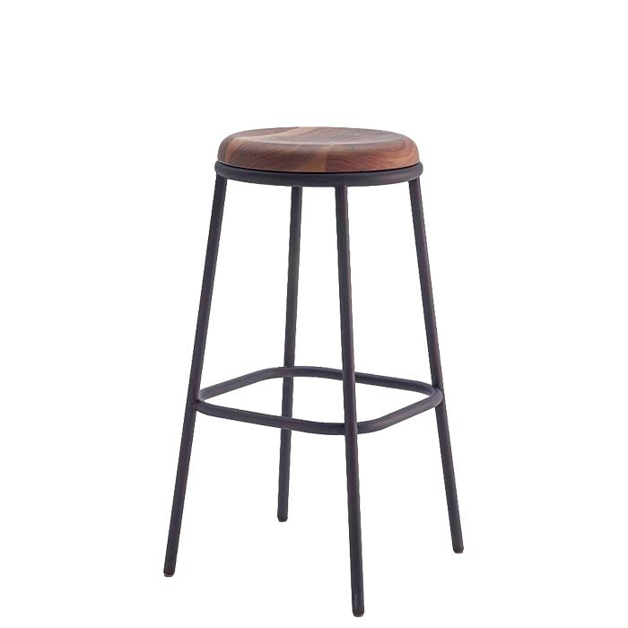 Taburete metalico con asiento de madera para hosteleria Zobe Taburete metalico con asiento de madera para hosteleria Zobe