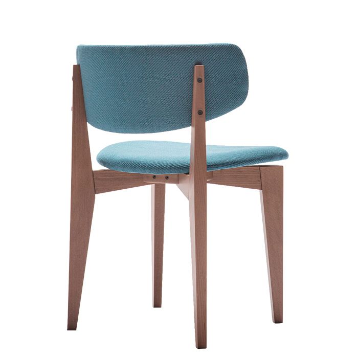 Silla de fresno tapizada envolvente para hosteleria senia si trasera Silla de fresno tapizada envolvente para hosteleria senia si trasera